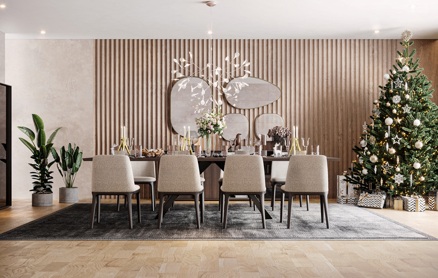 natal, decoração, sala de jantar, mobiliário, iluminação, dicas, inspiração, feliz natal
