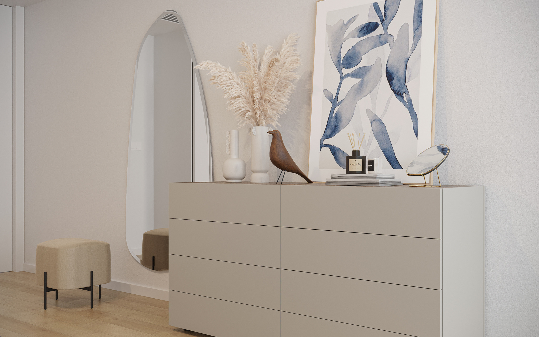 decoração, comoda, design de interiores